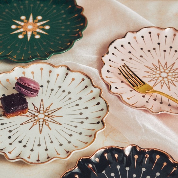 4 Green 24K Gold Plates Catherine Martin x Anthropologie * - Picture 5 of 9